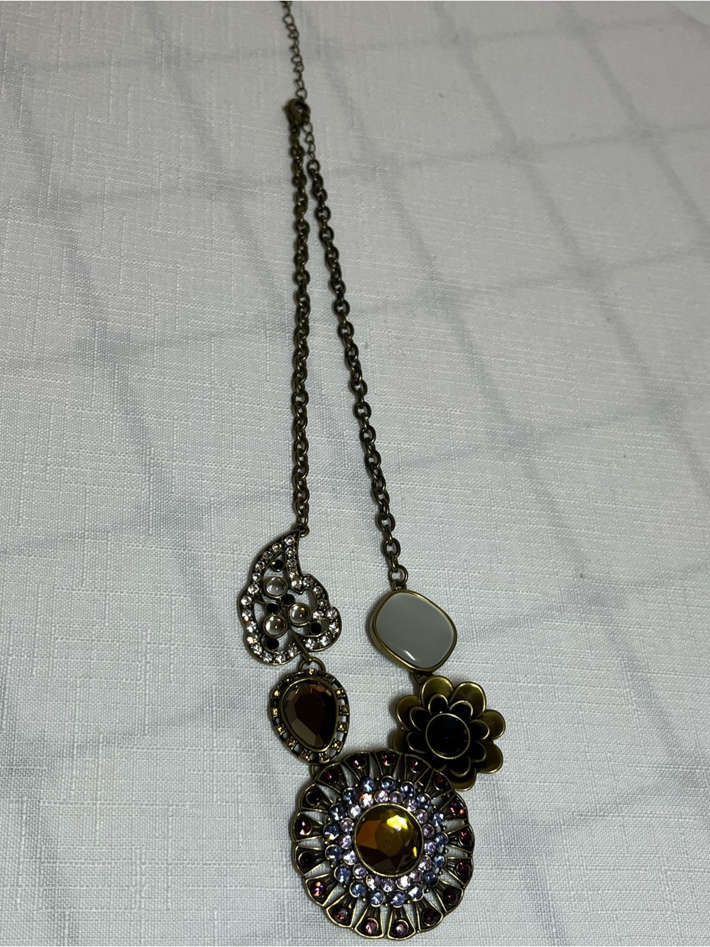 Floral & Medallion Necklace in Gold with Amber and White Accents
Bold
Statement - Picture 3 of 5